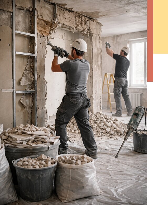 Демонтажные работы в Ревде от 2856 руб. — услуги и цена под ключ | ОТДЕЛОЧНИК-Рвд