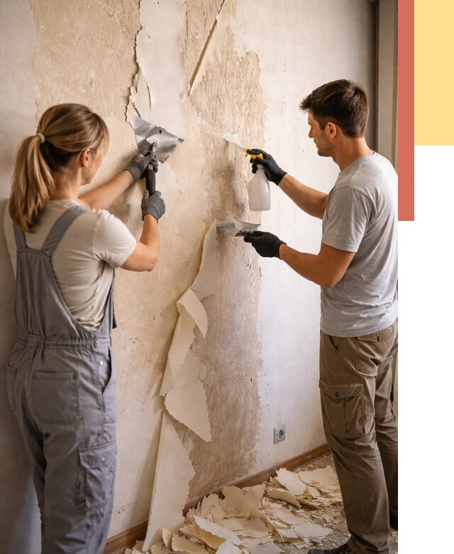 Снятие старых обоев в Ревде от 5554 руб. под ключ недорого | ОТДЕЛОЧНИК-Рвд