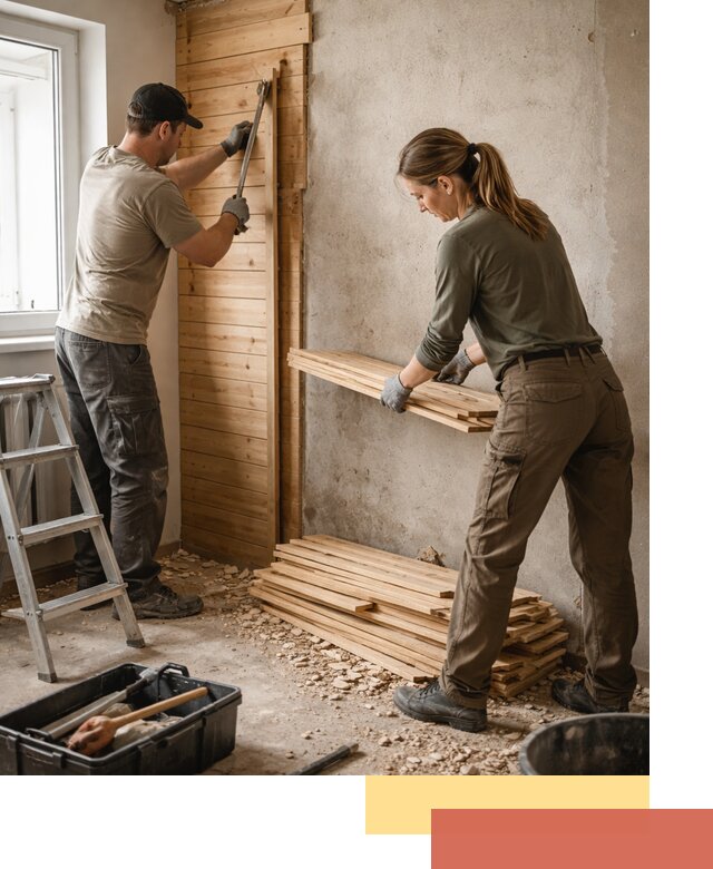 Демонтаж вагонки со стен в Ревде — профессиональный демонтаж