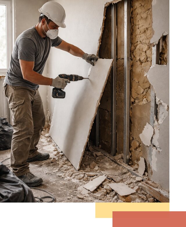 Демонтаж гипсокартона со стен в Ревде качественно и быстро