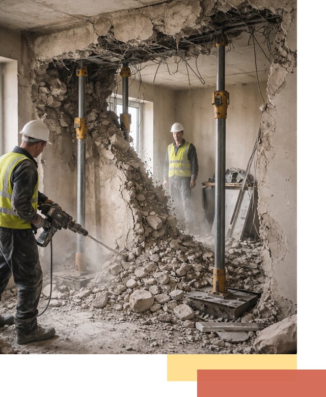 Снос несущих стен в Ревде с гарантией безопасности и качества