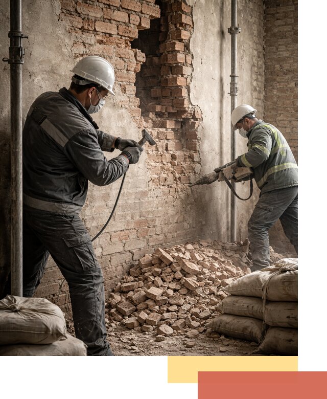 Демонтаж кирпичных стен в Ревде быстро и безопасно