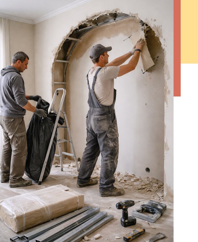 Демонтаж арки из гипсокартона в Ревде от 3703 руб. — услуги под ключ | ОТДЕЛОЧНИК-Рвд