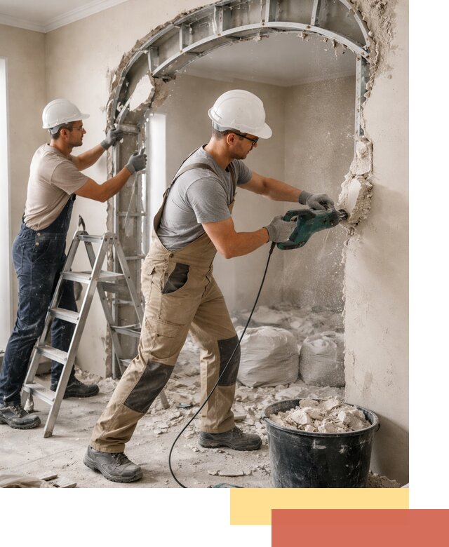 Демонтаж гипсокартонной арки в Ревде быстро и аккуратно