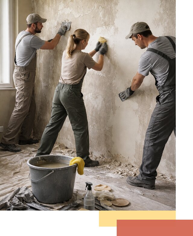 Очистка стен от клея и грунтовки в Ревде качественно и быстро