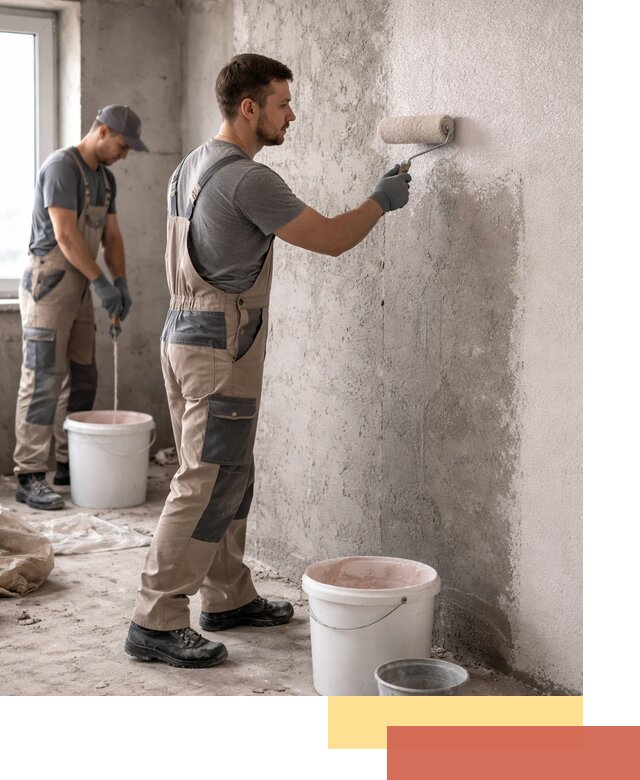 Нанесение бетоноконтакта на стены в Ревде для последующей отделки