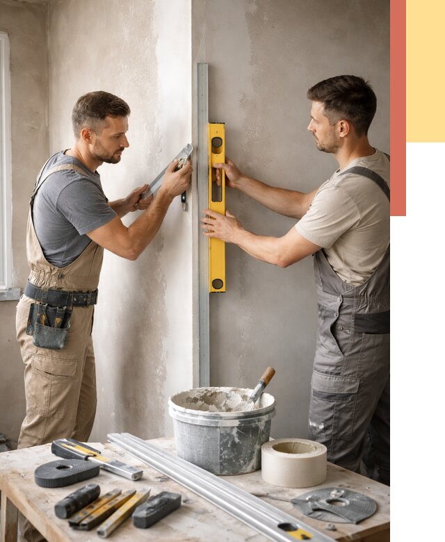 Выведение углов стен в Ревде от 1957 руб. быстро и недорого | ОТДЕЛОЧНИК-Рвд