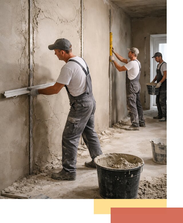 Штукатурка стен по маякам в Ревде — точная и ровная поверхность