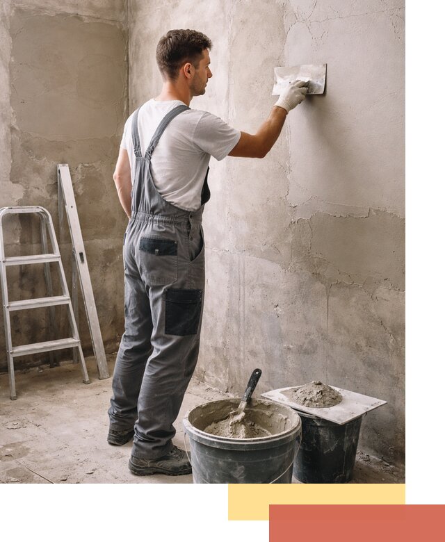 Штукатурка стен в ванной под ключ в Ревде