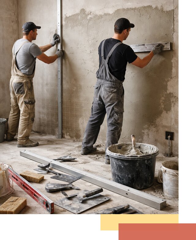 Профессиональная штукатурка стен под плитку в Ревде