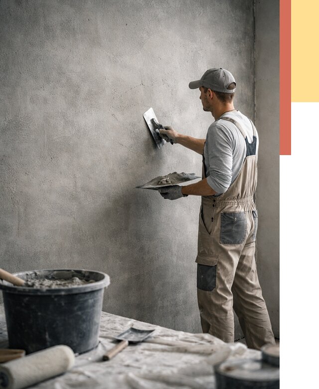 Декоративная штукатурка под бетон в Ревде от 2645 руб./м² — нанесение под ключ | ОТДЕЛОЧНИК-Рвд