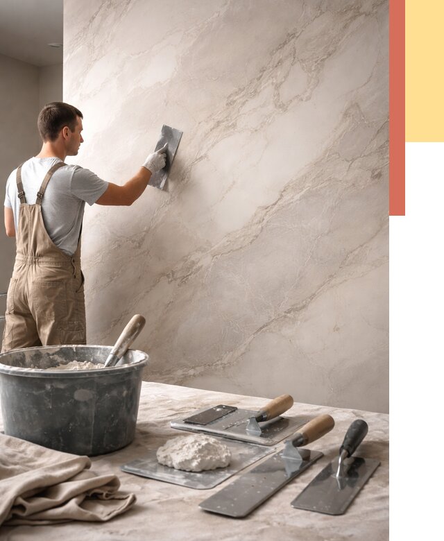 Декоративная штукатурка под мрамор в Ревде от 2962 руб./м² — быстро и недорого | ОТДЕЛОЧНИК-Рвд