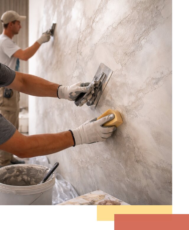 Декоративная штукатурка под мрамор в Ревде для стен и потолков