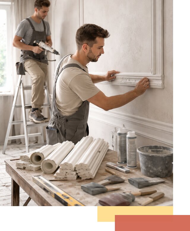 Монтаж лепнины на стены в Ревде профессионально и качественно