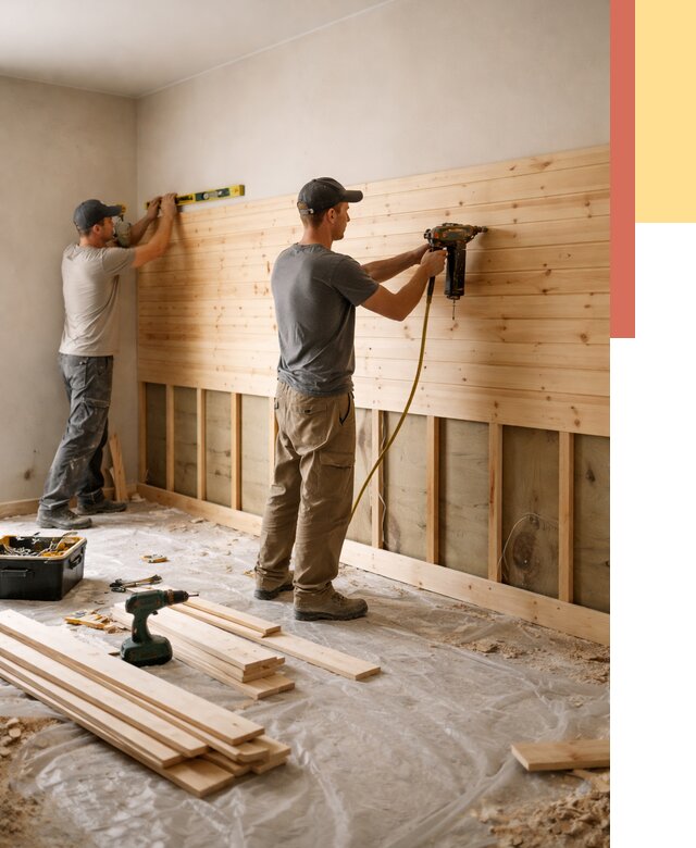 Монтаж деревянной вагонки на стены в Ревде от 7934 руб. | Услуги монтажа вагонки | ОТДЕЛОЧНИК-Рвд