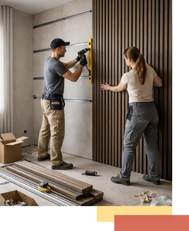 Монтаж реечных панелей на стены в Ревде