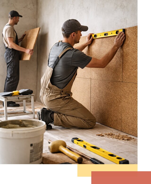 Монтаж пробковых панелей на стены в Ревде быстро и качественно