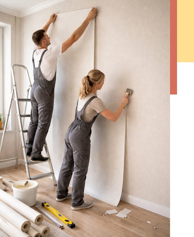 Поклейка флизелиновых обоев в Ревде от 6347 руб. | Быстро и недорого — ОТДЕЛОЧНИК-Рвд