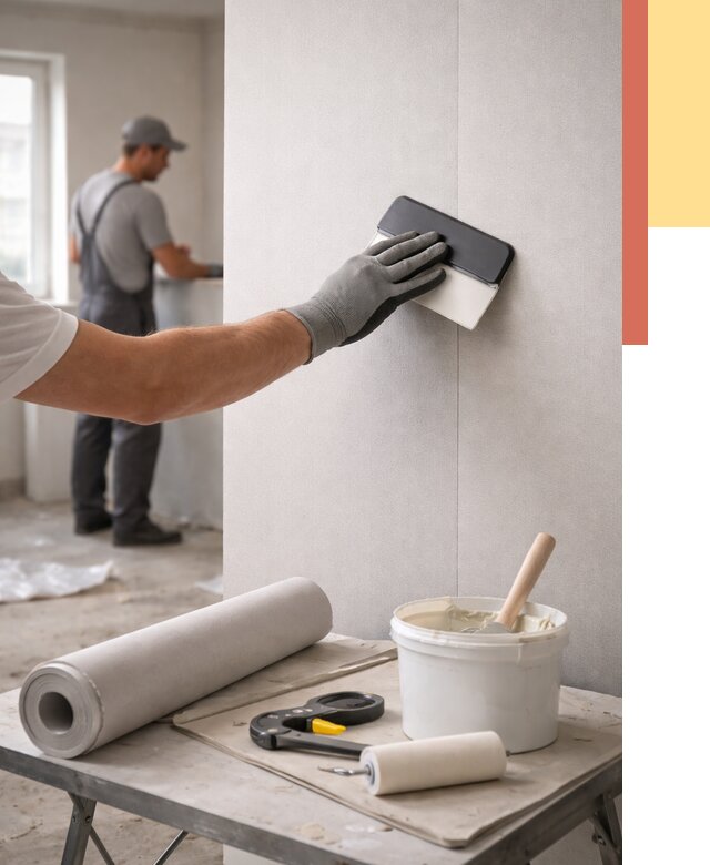 Поклейка обоев под покраску в Ревде от 3703 руб. за м2 | ОТДЕЛОЧНИК-Рвд