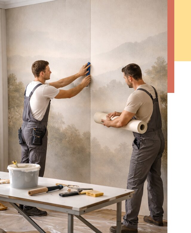 Поклейка фотообоев в Ревде от 8992 руб/м² — быстро и недорого | ОТДЕЛОЧНИК-Рвд