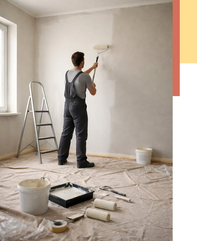 Покраска стен моющейся краской в Ревде от 370 руб./м² — быстро и недорого | ОТДЕЛОЧНИК-Рвд