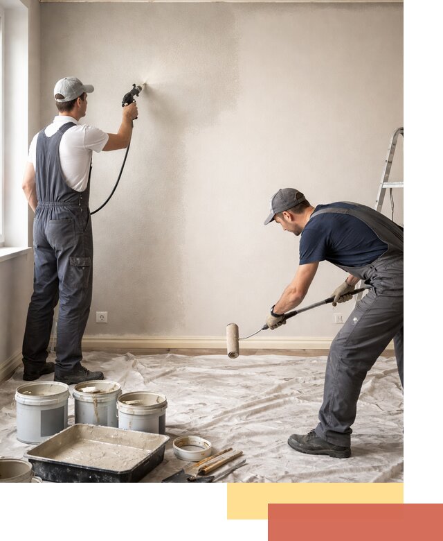 Покраска стен моющейся краской и защита поверхностей в Ревде