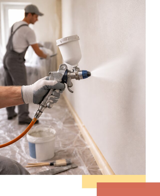 Покраска стен краскопультом в Ревде быстро и качественно