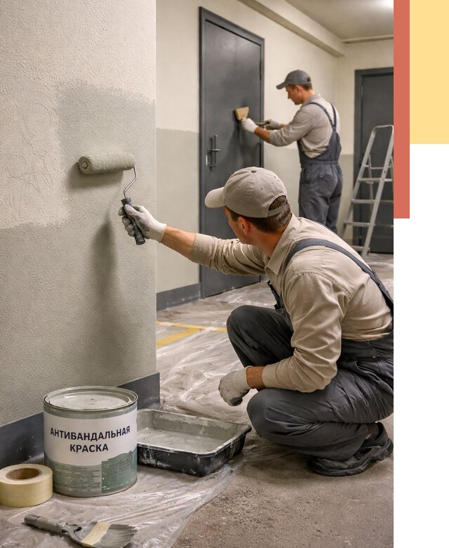 Покраска стен антивандальной краской в Ревде от 4761 руб./м² под ключ | ОТДЕЛОЧНИК-Рвд