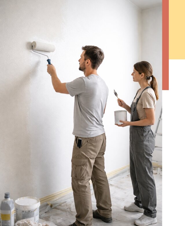 Окраска стен по стеклохолсту в Ревде от 4761 руб/м² под ключ | ОТДЕЛОЧНИК-Рвд