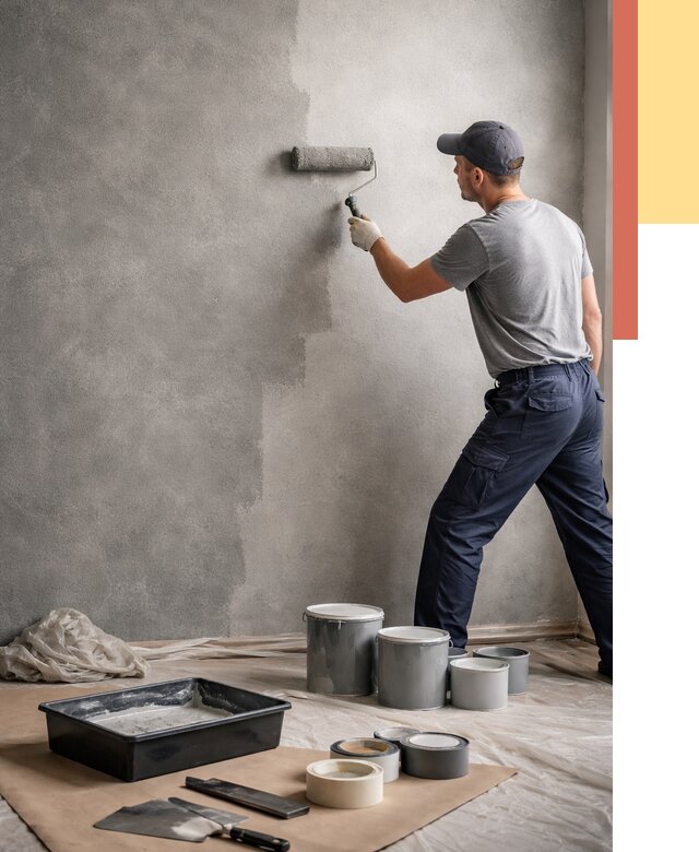 Покраска стен под бетон в Ревде от 688 руб. за м2 — быстро и недорого | ОТДЕЛОЧНИК-Рвд