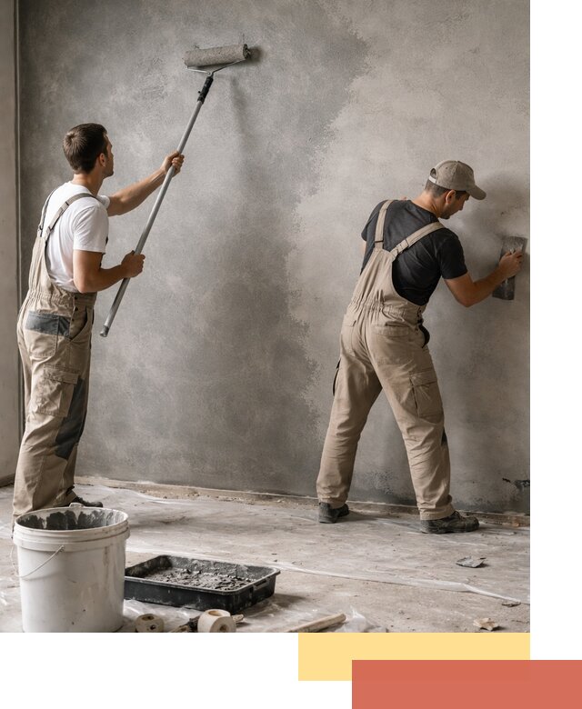 Покраска стен под бетон в Ревде профессионально и недорого