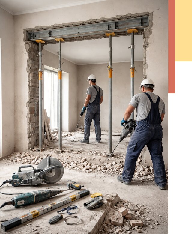 Прорезка проема в стене в Ревде от 4761 руб. — быстро и недорого | ОТДЕЛОЧНИК-Рвд