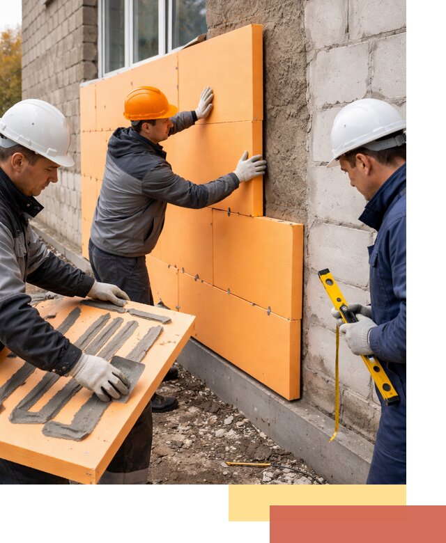 Утепление фасада пеноплексом под ключ в Ревде