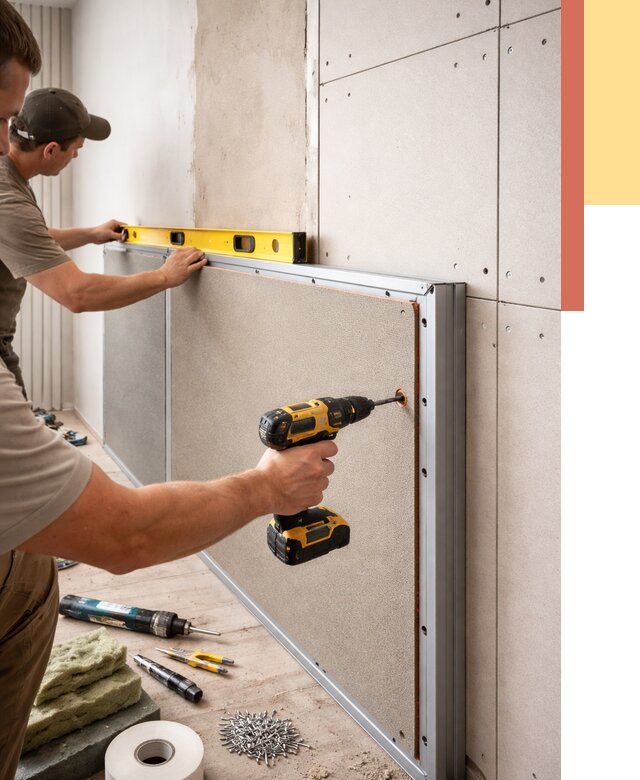 Шумоизоляция стен панелями ЗИПС в Ревде от 2327 руб./м² под ключ | ОТДЕЛОЧНИК-Рвд