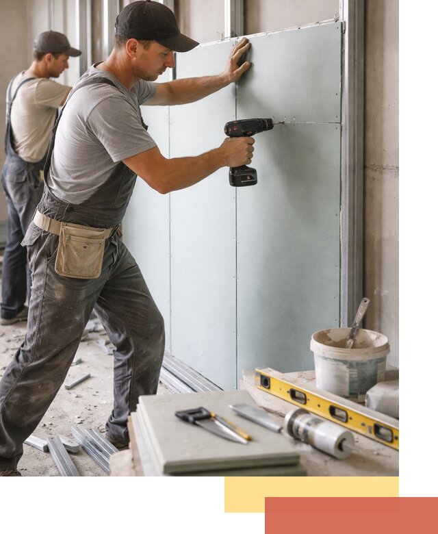 Кладка влагостойких перегородок ПГП в Ревде