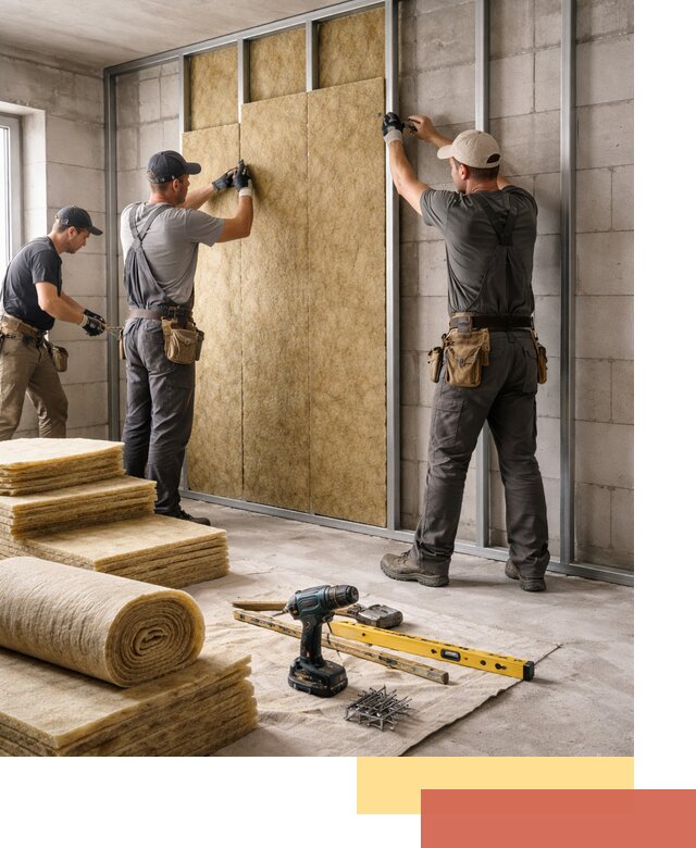 Шумоизоляция перегородок из блоков в Ревде — монтаж и защита шумоизоляцией