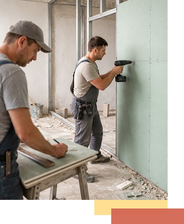 Перегородки из влагостойкого гипсокартона под ключ в Ревде