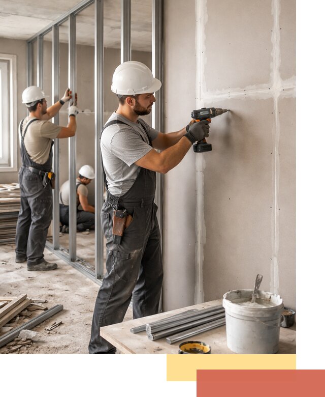 Перегородки из огнестойкого гипсокартона в Ревде под ключ