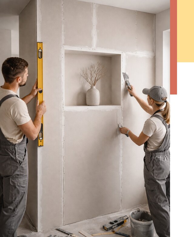 Перегородка из гипсокартона с нишей в Ревде от 3438 руб. под ключ | ОТДЕЛОЧНИК-Рвд