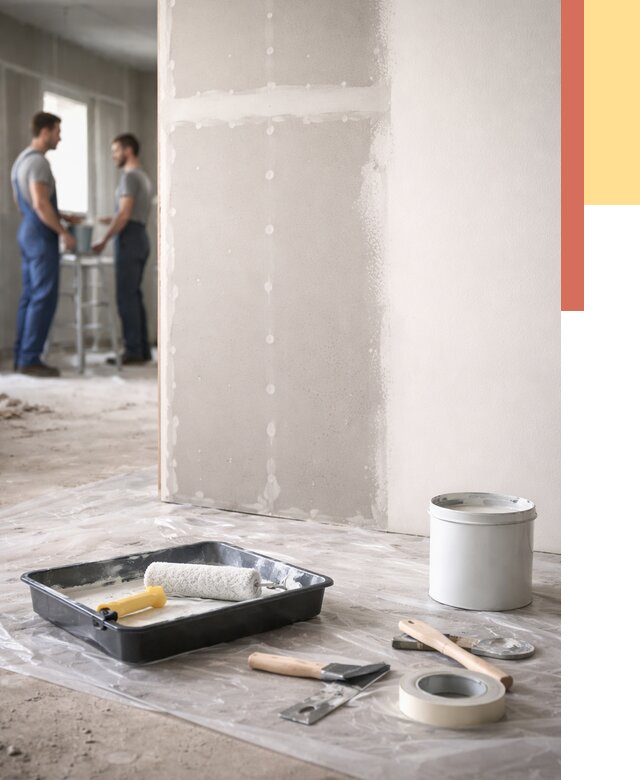 Покраска перегородок из гипсокартона в Ревде от 4761 руб. под ключ | ОТДЕЛОЧНИК-Рвд