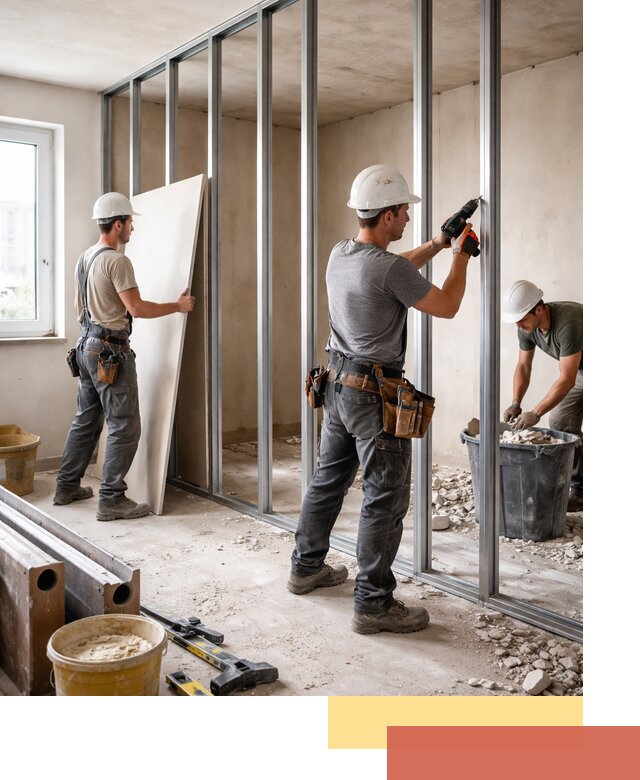 Перенос гипсокартонной перегородки в Ревде профессионально и быстро