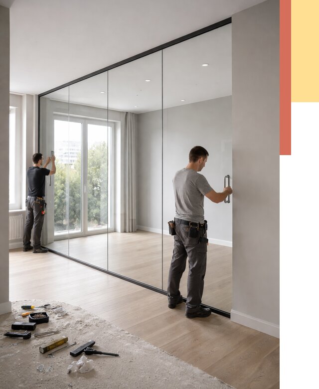 Изготовление стеклянных перегородок в Ревде от 13065 руб. под ключ | ОТДЕЛОЧНИК-Рвд