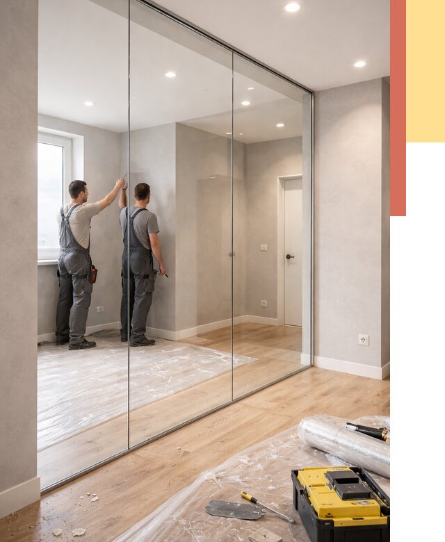 Безрамные стеклянные перегородки в Ревде — монтаж от 10050 руб. | ОТДЕЛОЧНИК-Рвд