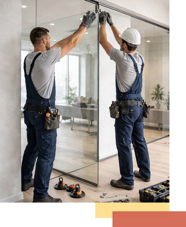 Безрамные стеклянные перегородки под ключ в Ревде