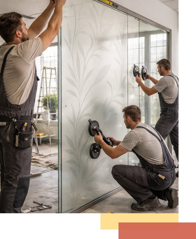 Стеклянные перегородки с рисунком на заказ в Ревде