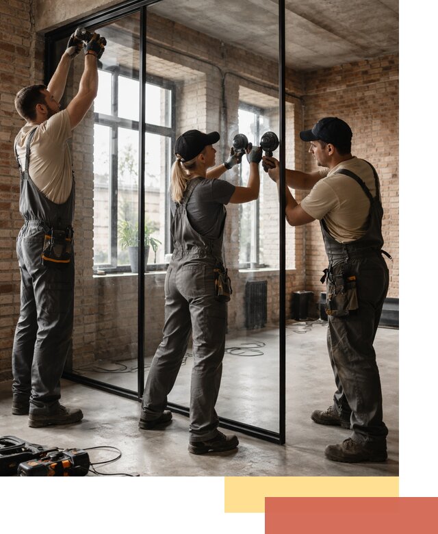 Стеклянные перегородки лофт — изготовление и монтаж в Ревде