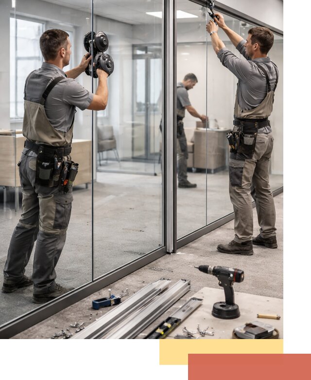 Стеклянные офисные перегородки под ключ в Ревде