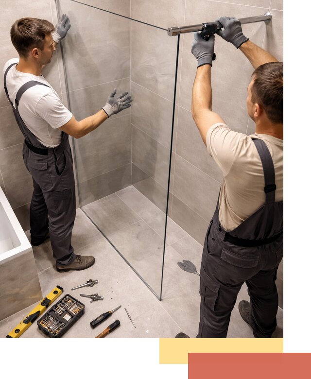 Стеклянные перегородки для душа в Ревде — изготовление и монтаж