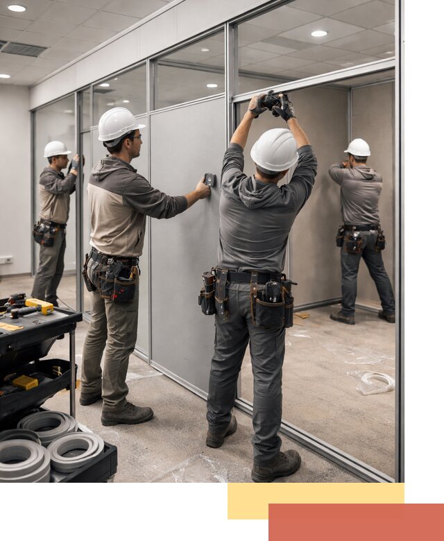 Мобильные офисные перегородки под ключ в Ревде