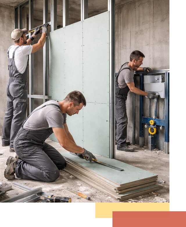 Монтаж и ремонт сантехнических перегородок в Ревде